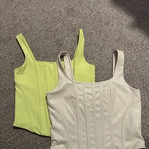 Express Women's Tank Tops in Cream and Yellow